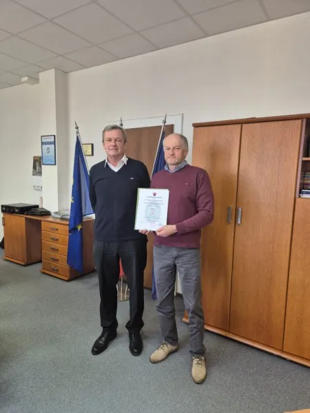 Odovzdávanie osvedčení o zhode spoločnosti PPS Group a.s. Detva